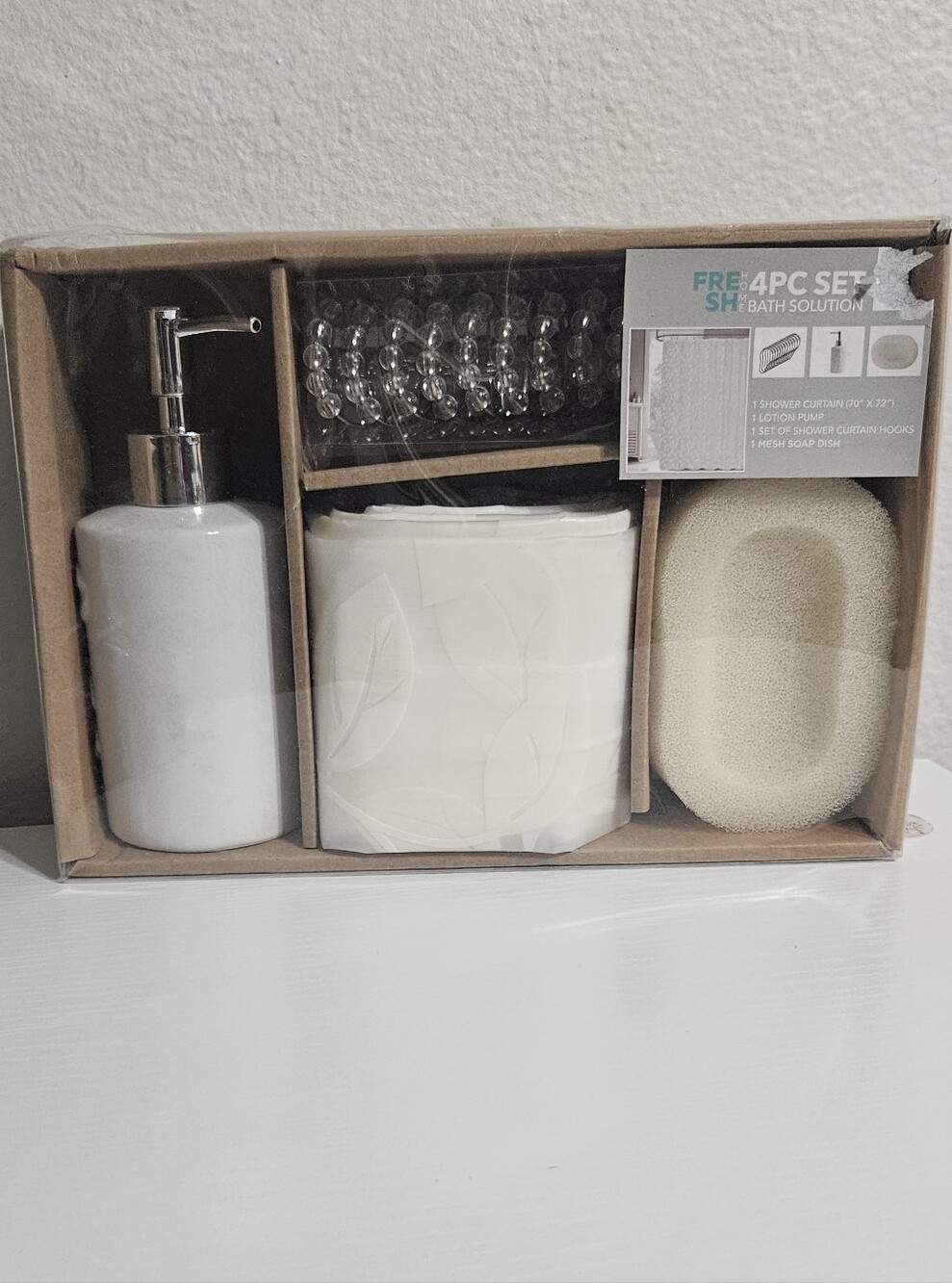 4PC Bath Solution Set - Teal and Black